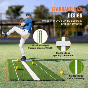 10×3 Softball Pitching Mat: Non-Slip, Fade-Resistant